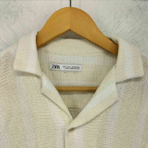 ザラ ZARA ストライプ オープンカラーシャツ メンズ import:S